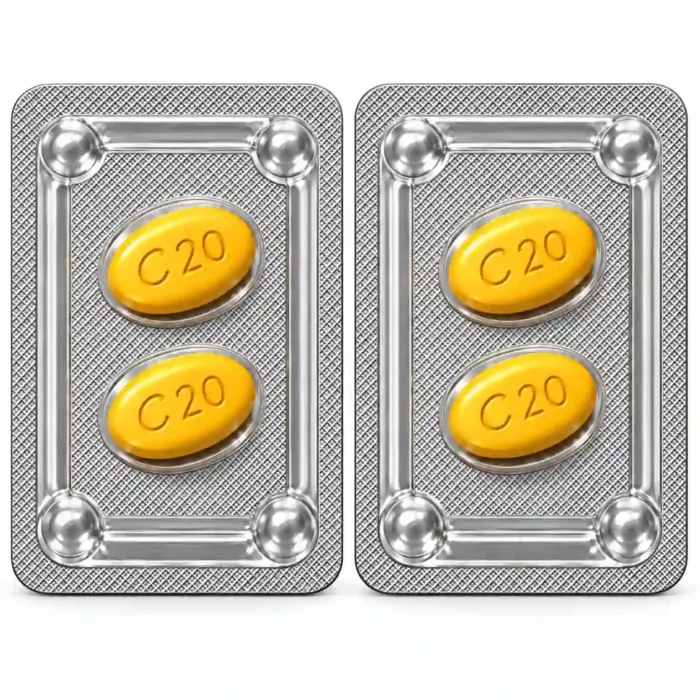 Cialis 20 mg 4 tablet blister arka yüzü c 20 tadalafil baskısı
